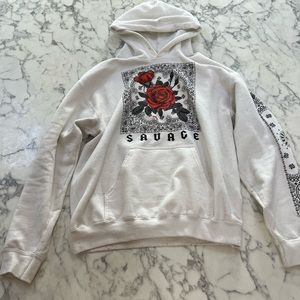 White Graphic Hoodie (Size Small)